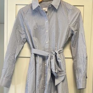 1901 Blue Striped Midi dress